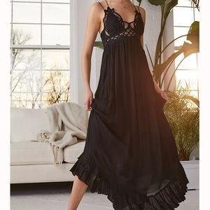 Free People Black Lace Maxi Dress
